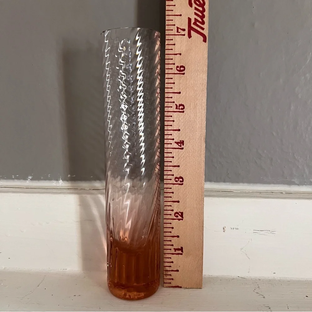MCM Vintage Swirled Pink Glass Bud Vase